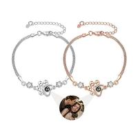 Smallduuck Pulsera personalizada alas de ángel para mujer pulsera de proyección te quiero 100 idiomas