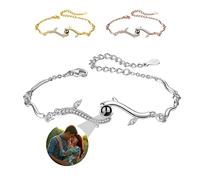 Smallduuck Pulsera personalizada con foto de mujer Pulsera de proyección Te quiero Pulsera de proyección 100 idiomas Joyas para Cumpleaños San Valentín Navidad,Estilo 8