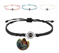 Smallduuck Pulsera personalizada Corazón Foto Proyección Cuerda Ajustable Pulsera 100 Lenguas Te Quiero
