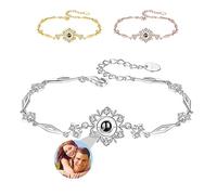 Smallduuck Pulsera personalizada Mujer con foto Copo de Nieve Pulsera Proyeccion Te Quiero 100 Lenguas para Cumpleaños San Valentin Navidad,Estilo 9