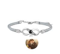 Smallduuck Pulsera personalizada par de fotos Pulsera proyección infinita Par de cordeles Pulsera con foto Te quiero Pulsera 100 Lenguas Joyas para Cumpleaños San Valentín Navidad,Estilo 3-02
