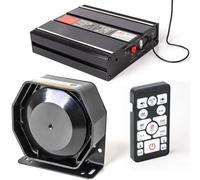 SMALLFATW Sirena de policía Altavoz de Emergencia Sistema de Alerta de micrófono PA Coche camión DC 12 V 100 W más de 20 Tonos SoundAlert bocina Sirena Kits con Control Remoto inalámbrico