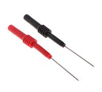 smallJUN Cable de medición con Pin, 95 mm de Longitud, Puntas de Prueba Flexibles de 1 mm, Conector multímetro, Aguja, Negro y Rojo