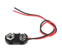 smallJUN Conector de clip de batería PP3, 9 V, tipo cable estañado, 150 mm, color negro y rojo