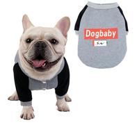 SMALLLEE_LUCKY_STORE Abrigo de forro polar de bulldog francés para perros pequeños y medianos con letras impresas, chaqueta de invierno y otoño, sudadera de perro francés Boston Terrier, gris, XXL