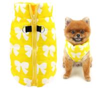 SMALLLEE_LUCKY_STORE Chaleco chaqueta de invierno resistente al agua para mascotas con anillo en D para perros pequeños, gatos, con cremallera, abrigo acolchado para cachorros, chihuahua, yorkie