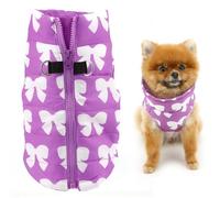 SMALLLEE_LUCKY_STORE Chaleco de invierno resistente al agua para mascotas con anillo en D para perros pequeños, gatos, con cremallera, acolchado, para cachorros, chihuahua, yorkie, gatito, ropa