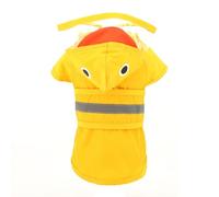 SMALLLEE_LUCKY_STORE Chubasquero lindo de perro con capucha transparente y agujero para arnés, chaqueta impermeable ajustable para perros pequeños, medianos y grandes, niño, niña, poncho reflectante