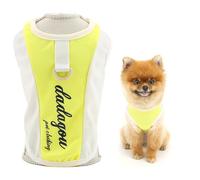 SMALLLEE_LUCKY_STORE Cool Mesh Dog Sun Shirt for Xsmall and Small Dog Pet Pullover with D-Ring UV Resistant Puppy Vest Stretch Tank Top Spring Summer Chihuahua Yorkie Cat Clothes, Amarillo, S
