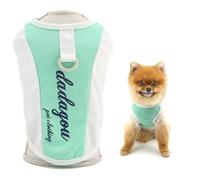 SMALLLEE_LUCKY_STORE Cool Mesh Dog Sun Shirt for Xsmall and Small Dog Pet Pullover with D-Ring UV Resistant Puppy Vest Stretch Tank Top Spring Summer Chihuahua Yorkie Cat Clothes, Green, M