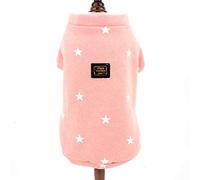 SMALLLEE_Lucky_Store - Jersey de Forro Polar con Estampado de Estrellas para Perros pequeños y Gatos para Cachorros y Cachorros, Color Rosa