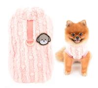 SMALLLEE_LUCKY_STORE Lindo suéter de forro polar Sherpa para mascotas abrigo cálido para perros pequeños, suéter suave para cachorros con anillo en D, sudadera elástica para invierno y otoño, ropa de
