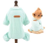SMALLLEE_LUCKY_STORE Pijama de algodón a rayas para mascotas Pjs para perros de raza pequeña Gatos Puppy Pijama Mono Mono Interior Jersey Camisa con Piernas Vestidos para Yorkie Chihuahua