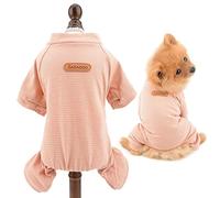 SMALLLEE_LUCKY_STORE Pijama de algodón a rayas para mascotas Pjs para perros de raza pequeña Gatos Puppy Pijama Mono Mono Ropa interior Jersey Camisa con Piernas Yorkie Chihuahua Vestidos