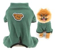 SMALLLEE_LUCKY_STORE Pijama de forro polar sólido para perros pequeños y pequeños, cachorros, suéter de cuatro patas, pijama de invierno y otoño, overol cálido para mascotas, transpirable, protección