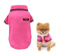 SMALLLEE_LUCKY_STORE Pijama de satén de seda sintética para perros pequeños y medianos, gatos, camisa suave de dos patas con ribete de encaje, cómoda ropa de descanso, ropa de descanso para chihuahua