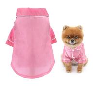 SMALLLEE_LUCKY_STORE Pijama de satén suave y sólido brillante para perros pequeños y medianos, gatos, mascotas, pijama cómodo de dos patas, chihuahua, yorkie, cachorro, gatito, ropa de basenji, rosa