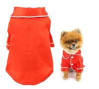 SMALLLEE_LUCKY_STORE Pijama sólido para perros pequeños y medianos, gatos, suave seda sintética, ropa de dormir para mascotas, ropa de dormir cómoda con solapa, ropa de descanso, bulldog, chihuahua,
