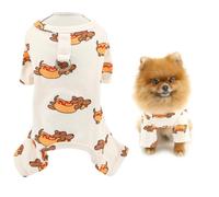 SMALLLEE_LUCKY_STORE Pijamas para perros pequeños, overol para mascotas con anillo en D y lindos estampados de animales, pijamas elásticos para cachorros, verano, primavera, chihuahua, yorkie, gato