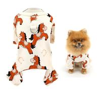 SMALLLEE_LUCKY_STORE Pijamas para perros pequeños, overol para mascotas con anillo en D y lindos estampados de animales, pijamas elásticos para cachorros, verano, primavera, chihuahua, yorkie, gato