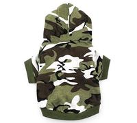 smalllee_Lucky_Store Ropa de Camuflaje Camisa de Perro con Sudadera con Capucha para Perros pequeños Gato Chihuahua Pomerania Toy caniche Chico Color Verde XS