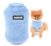 SMALLLEE_LUCKY_STORE Suéter de Forro Polar Sherpa para Mascotas Chaleco, Sudadera Suave para Perros pequeños Gatos, Cachorros Yorkie Chihuahua Ropa cálida de otoño e Invierno, Azul, M