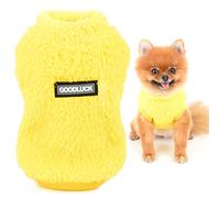 SMALLLEE_LUCKY_STORE Suéter de Forro Polar Sherpa para Mascotas Chaleco, Sudadera Suave para Perros pequeños Gatos, Cachorros Yorkie Chihuahua Ropa cálida de otoño e Invierno, Amarillo, S