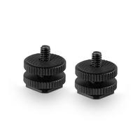 SmallRig 1631 Adaptador de zapata fría con rosca de 3/8 pulgadas a 1/4 pulgadas (paquete de 2 unidades)