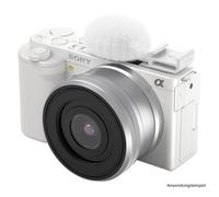 SmallRig 4734 Adaptador de zapata fría con protector antiviento de pelo para cámaras de la serie ZV de Sony (blanco)