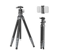 SMALLRIG 54.9" Carbon Fiber Travel Tripod Ultra-Light for Photography | 5-Section Leg Compact Tripod weighs 0.69kg/1.52lb, Ball Head Max. Playload 5kg/ 11lb, Adjustable Height 6" - 54.9"