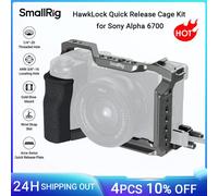 SmallRig A6700 Cage HawkLock Kit de jaula de liberación rápida para Sony Alpha 6700 w Agarre de silicona, abrazadera de Cable y placa para Arca 5060 5060