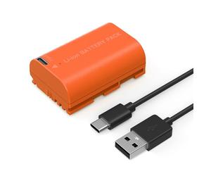 SMALLRIG Batería Compatible con LP-E6NH de 2400 mAh con Puerto USB-C para Canon R5, R6, R7, para Canon R6 Mark II,R,R5 C,5D II/III/IV,6D,6D II,7D,7D II,60Da, 70D,80D,90D, Color Naranja - 4968