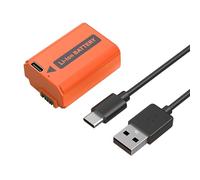 SMALLRIG Batería Compatible con NP-FW50 de 1030 mAh con Puerto USB-C para Sony Cámara A7S II/A7R II/ZV-E10, para Sony A7, A7S, A7R, A6400, A6500, A6300, A5000, A5100, A6000, RX10, Color Naranja - 4965