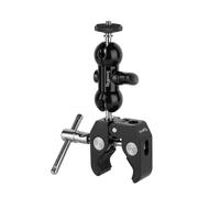 SMALLRIG Brazo Mágico de Cabeza de Bola Pequeña con Abrazadera, Super Clamp con Roscas Antideslizantes, Carga 1.5kg para Gopro, Cámara, Teléfono, Monitor y Luz - 1138B