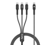 SMALLRIG Cable de Carga USB-C 3 en 1, 100W, Datos USB 2.0, 4FT - 5079 | Carga Rápida Durable Triple para Tablets, para iPhone 16/15, para Samsung, Negro