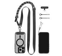SMALLRIG Correa de Hombro para Teléfono, Cordón Ajustable para Cuello o Crossbody para Teléfonos, Piel y Nylon de Primera Calidad, Accesorios para iphone y Samsung, Negro - 4989