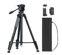 SMALLRIG CT-07 Trípode Cámara, Trípode de Viaje de 63,4" para iPhone y Cámara, Trípode para Teléfono con Montaje Vertical/Horizontal de Cambio Rápido, ángulos Ajustables y Carga Máxima de 4 kge - 4689