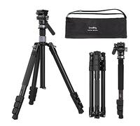 SMALLRIG de 63" Trípode de Viaje para Video, Trípode de Fibra de Carbono con Cabezal Fluido de Liberación Rápida, Base de Nivelación, Ultraligero de 1,3kg, Carga de hasta 4kg / 8,82lbs - 4221