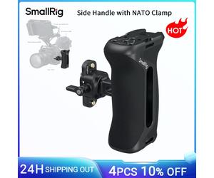 SmallRig Empuñadura Lateral con Abrazadera NATO de Aluminio, Empuñadura Izquierda y Derecha Ajustable para Jaula de Cámara de 36mm con Zapata Fría para Sony -5952 Handle 5952