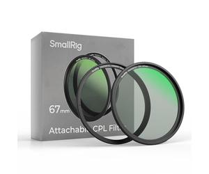 SMALLRIG Filtro Polarizador Circular Magnético de 67mm + Anillo de Filtro Roscado de 67mm, Vidrio Optico HD de 28 Capas con Revestimiento Multinano, CPL Resistente al Agua y a Los Arañazos - 4582
