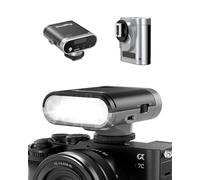 SMALLRIG Flash Mini RS20 GN12 para Sony/Canon, con Batería 2000mAh, Pantalla OLED, 500 Destellos a Plena Potencia, Reciclaje 1.8s, 6500K, Modos A/M 8 Niveles, Plata - 5818
