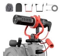 SMALLRIG Forevala S20 Micrófono de Escopeta Microphone con Shock Mount, Micrófono Dual con Pantallas Antiviento, para Videocámaras, para iPhone, para Teléfonos Móviles con Android - 3468