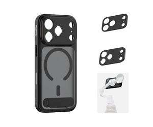 SMALLRIG Funda Magnética para iPhone 17 Pro MAX con Soporte Ajustable, Placa Trasera para Lentes, Compatible con MagSafe, para Gimbal, para DJI, para Insta360, Negra - 5551