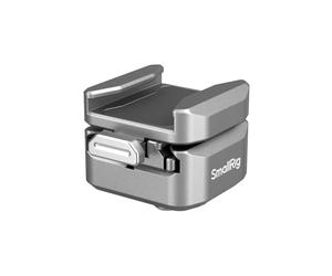 SMALLRIG HawkLock H18 Soporte de Liberación Rápida con Cold Shoe, con Pasador Anticaída y Almohadilla de Silicona, Carga de Hasta 800g/1,8 lb para Luz de Video LED, Micrófono - 4500