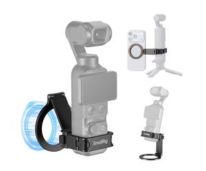 SMALLRIG Jaula de soporte magnética para DJI Osmo Pocket 4P/4/3 Accesorios | Adaptador de expansión de aleación de aluminio con interfaz bidireccional de liberación rápida, anillo magnético ajustable