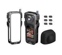 SMALLRIG Jaula para Accesorios Insta360 x5, Estuche Protector de Aleación de Aluminio con Liberación Rápida, Zapatas Frías y Roscas 1/4", Incluye Tapa de Lente de Silicona - 5195