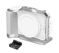 SMALLRIG Jaula para Canon R50V con Empuñadura Silicona - 5428 | Placa QR para Arca, 1/4"-20 y 3/8"-16 (ARRI), Zapata Fría, QD, Plateado
