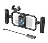 SMALLRIG Jaula para Teléfono con Refrigeración - Ventilador 15W, Hub 4 en 1, Soporte Power Bank, Compatible 2.5 3.1 Pulgadas, para Streaming - 5276