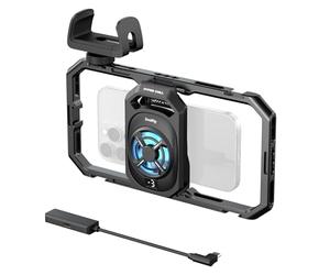 SmallRig Jaula universal Hyper Chill Cooling para iPhone/Android, con enfriador activo de 15 W y adaptador USB-C 2 en 1 y soporte para banco de energía, teléfonos compatibles de 2.5 a 3.1 pulgadas
