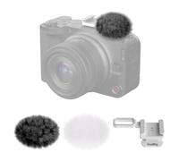 SmallRig - Juego de 2 parabrisas, piel para cámara Canon EOS R50 V, adaptador de garra con gorro, reducción de ruido, gris y blanco, para micrófono ligero - 5434